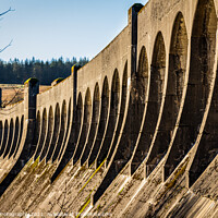 Buy canvas prints of The architecture of Clatteringshaws Dam, with arches along the top of the dam by SnapT Photography