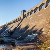 Buy canvas prints of Clatteringshaws Dam on the Blackwater of Dee, in the winter sun in Scotland by SnapT Photography