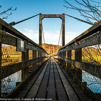 Buy canvas prints of Boat Weil Wooden Suspension Bridge over the Water of Ken, Scotland by SnapT Photography
