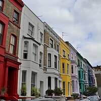 Buy canvas prints of Notting Hill Colourful Houses by Emily Koutrou
