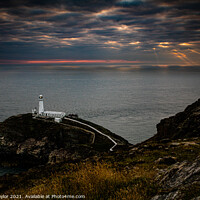 Buy canvas prints of South Stack Lighthouse at Sunset by Peter Taylor