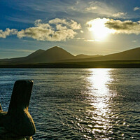 Buy canvas prints of Sunrise over Jura from Port Askaig by Peter Taylor