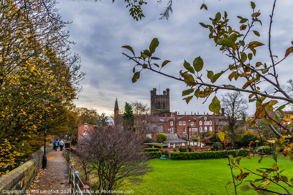 Chester Roman Wall during Autumn Picture Board by Phil Longfoot