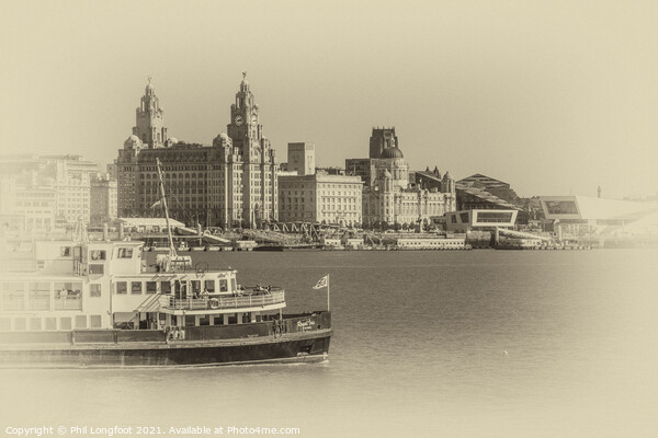 Ferry on the Mersey.  Picture Board by Phil Longfoot