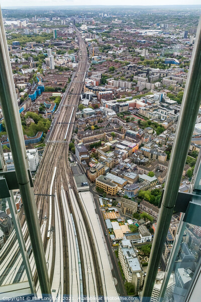 View from the Shard London of London Bridge Station  Picture Board by Phil Longfoot
