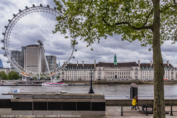 View over the River Thames towards the London Eye  Picture Board by Phil Longfoot