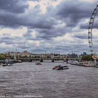 Buy canvas prints of A cloudy day on the River Thames London by Phil Longfoot