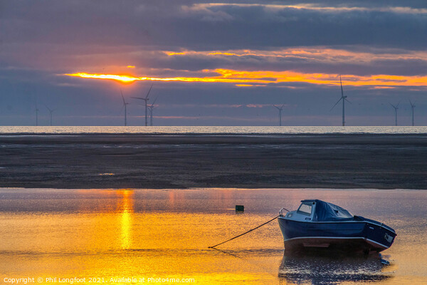 Tranquil sunset near Meols Wirral England Picture Board by Phil Longfoot