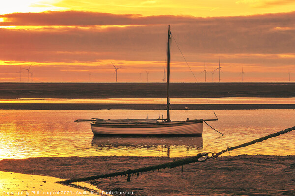 Sunset over Meols Wirral  Picture Board by Phil Longfoot