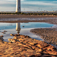 Buy canvas prints of New Brighton Lighthouse Reflection by Phil Longfoot