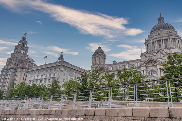 Three Graces Pier Head Liverpool Picture Board by Phil Longfoot