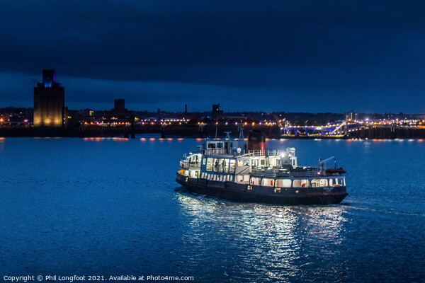 Ferry cross the Mersey at dusk Picture Board by Phil Longfoot