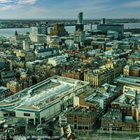 Buy canvas prints of Liverpool City Centre from 450 feet in the air by Phil Longfoot