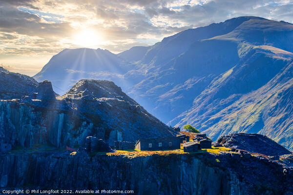Sunset over Dinorwic Quarry Llanberis Picture Board by Phil Longfoot