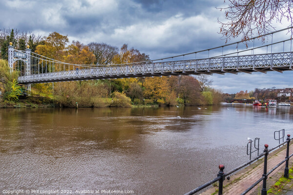 Suspension Bridge spanning River Dee Chester Cheshire Picture Board by Phil Longfoot