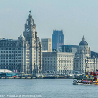 Buy canvas prints of Three Graces and Snowdrop Ferry Liverpool by Phil Longfoot