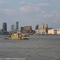 Buy canvas prints of Mersey Ferry Snowdrop sailing along River Mersey by Phil Longfoot