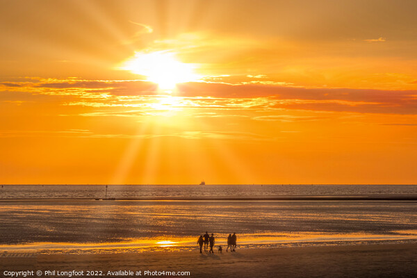 Burbo Bank Crosby Sunset Picture Board by Phil Longfoot
