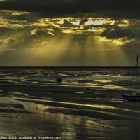 Buy canvas prints of Sunbeams over coast of Wirral by Phil Longfoot