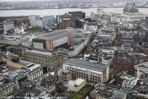 Liverpool City Centre by air Picture Board by Phil Longfoot