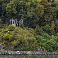 Buy canvas prints of Old Fort on the Autumnal shore of Lake Windermere by Phil Longfoot