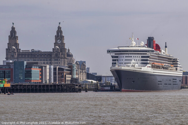The majestic Queen Mary 2 berthed in Liverpool  Picture Board by Phil Longfoot
