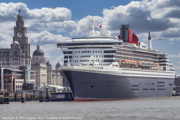 RMS Queen Mary 2 berthed at Liverpool Cruise Terminal  Picture Board by Phil Longfoot