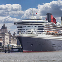 Buy canvas prints of RMS Queen Mary 2 berthed at Liverpool Cruise Terminal  by Phil Longfoot