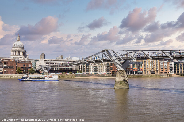 Millennium Bridge, London Picture Board by Phil Longfoot