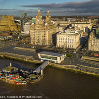 Buy canvas prints of Liverpool Waterfront and Mersey Ferry at Golden Ho by Phil Longfoot