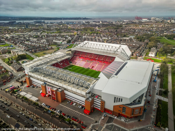 Anfield Stadium Liverpool Football Club from the air Picture Board by Phil Longfoot