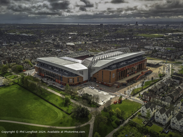Sunlit Anfield Stadium Cityscape Picture Board by Phil Longfoot