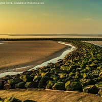 Buy canvas prints of North Wirral Beach at Sunset  by Phil Longfoot