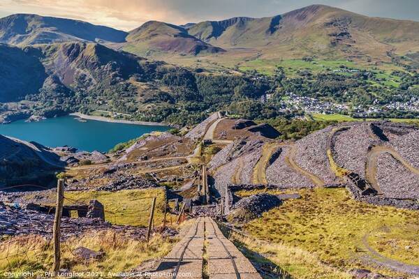 Old quarry and beautiful mountains Llanberis Wales Picture Board by Phil Longfoot