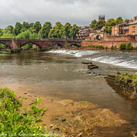 Buy canvas prints of River Dee Weir Chester Cheshire England  by Phil Longfoot