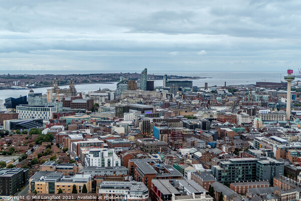 Liverpool City view from the tower of Liverpool Cathedral  Picture Board by Phil Longfoot