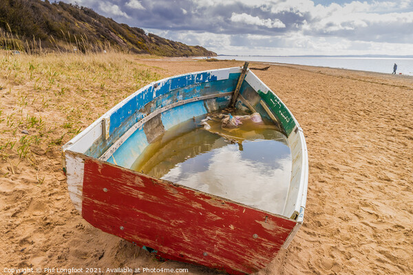 A forgotten boat - Thurstaston Beach Wirral Picture Board by Phil Longfoot