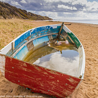 Buy canvas prints of A forgotten boat - Thurstaston Beach Wirral by Phil Longfoot