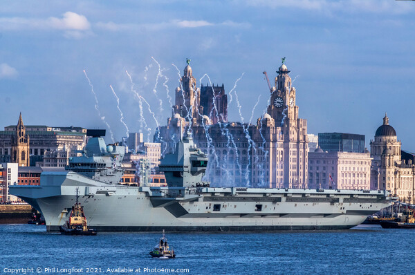 HMS Prince of Wales aircraft carrier leaving Liverpool waterfront. Picture Board by Phil Longfoot