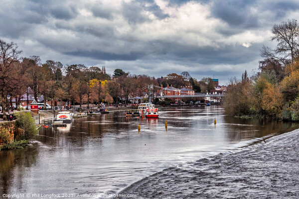 River Dee and Weir Chester Cheshire England  Picture Board by Phil Longfoot