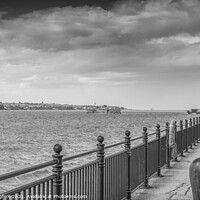 Buy canvas prints of River Mersey from an old quayside by Phil Longfoot