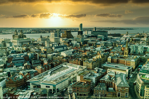 Liverpool by air Picture Board by Phil Longfoot