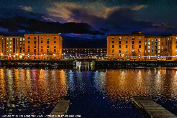 Salthouse Dock Liverpool after sunset Picture Board by Phil Longfoot