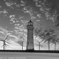 Buy canvas prints of Fort Perch Rock and Windfarm New Brighton  by Phil Longfoot