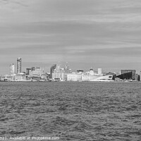 Buy canvas prints of Liverpool Famous Waterfront in mono by Phil Longfoot