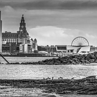 Buy canvas prints of View from River Mersey beach by Phil Longfoot