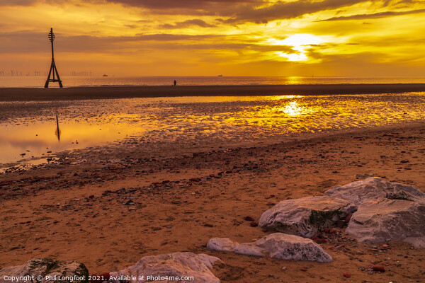 Crosby Beach Liverpool sunset  Picture Board by Phil Longfoot