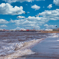 Buy canvas prints of Windy day Blackpool Promenade  by Phil Longfoot