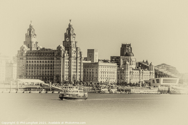 New but vintage Liverpool Waterfront Picture Board by Phil Longfoot