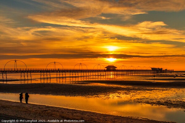 Sunset over Southport Pier  Picture Board by Phil Longfoot